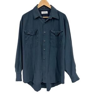 Options Unlimited Matt Totillo Shirt Silk Cotton Button Up Blue Men’s Sz XL